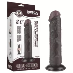 Lovetoy divslāņu dildo ar piesūcekni 20 cm brūns