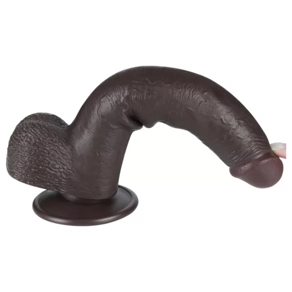 Lovetoy divslāņu dildo ar piesūcekni 20,8 cm brūns
