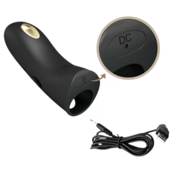 Pretty Love Marico - pirkstu vibrators ar elektro stimulāciju melns