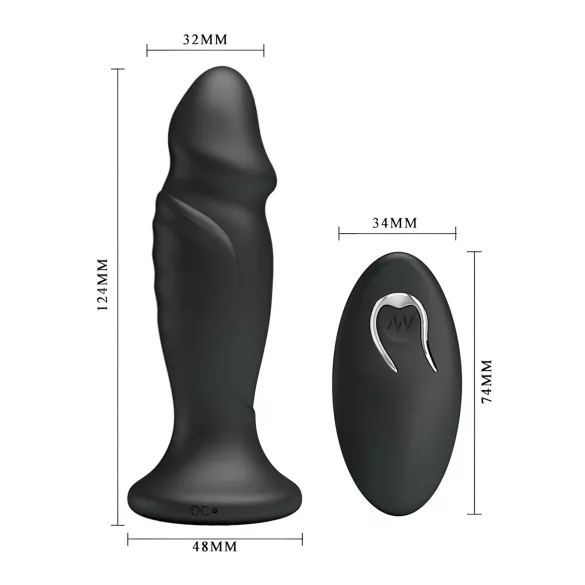 MR. PLAY - anālais vibrators ar akumulatoru un tālvadību melns