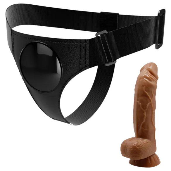 Pretty Love strap-ons ar universālu dildo 17 cm melns