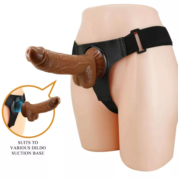 Pretty Love strap-ons ar universālu dildo 17 cm melns