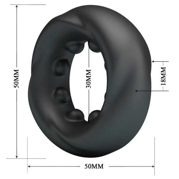 Crazy Bull - vīriešu stimulējošs erekcijas gredzens melns