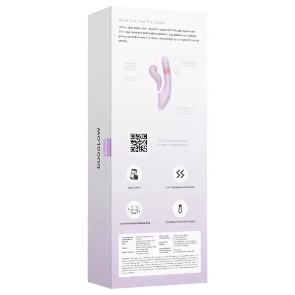 Svakom DuoGlow - lietotnes vadāms G-punkta un klitora vibrators (violets)