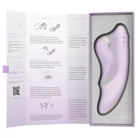 Svakom DuoGlow - lietotnes vadāms G-punkta un klitora vibrators (violets)