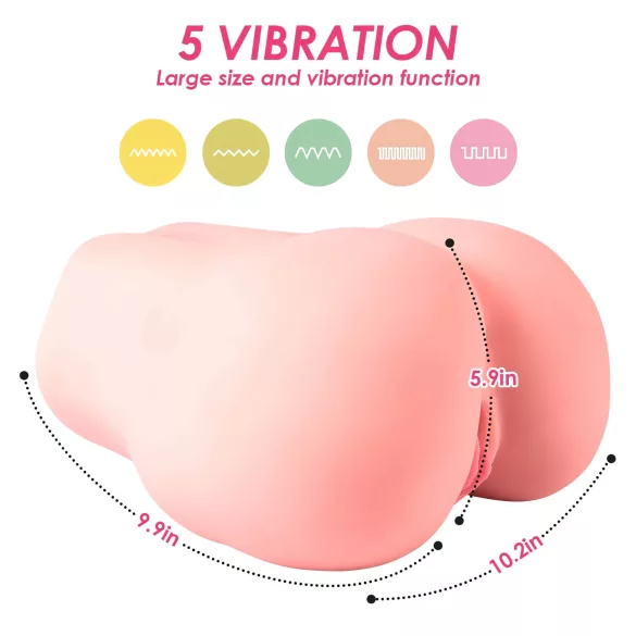 Vibeconnect - lietotnes vadāms torsoveida masturbators vīriešiem (naturāls)