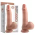 Dual Density - reālistisks dildo ar piesūcekni un sēkliniekiem 18cm bēšs