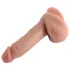 Dual Density - reālistisks dildo ar piesūcekni un sēkliniekiem 18cm bēšs