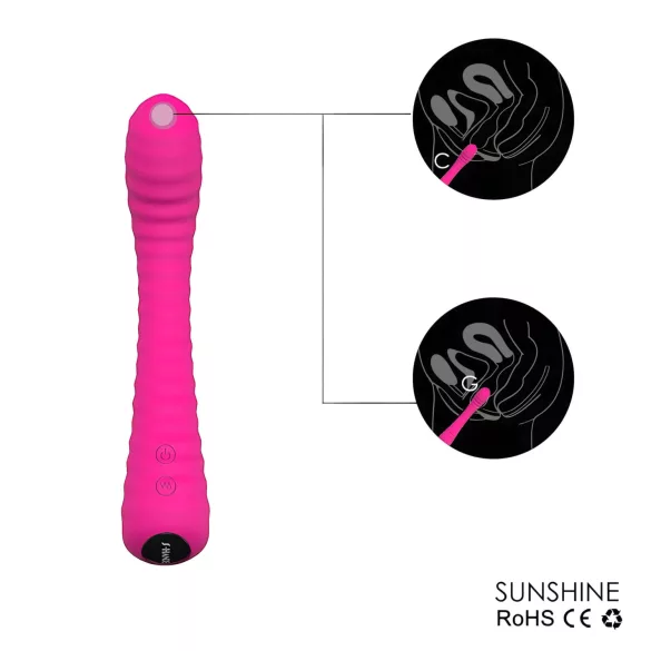 Sex HD Sunshine - vibrators G-punkta stimulācijai, uzlādējams, rozā