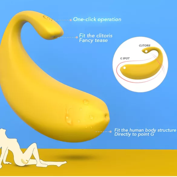 Sex HD - lietotnes vadāma vibrējoša ola (dzeltena)