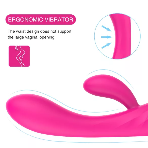 Sex HD Muses - ūdensizturīgs uzlādējams sildošais vibrators rozā
