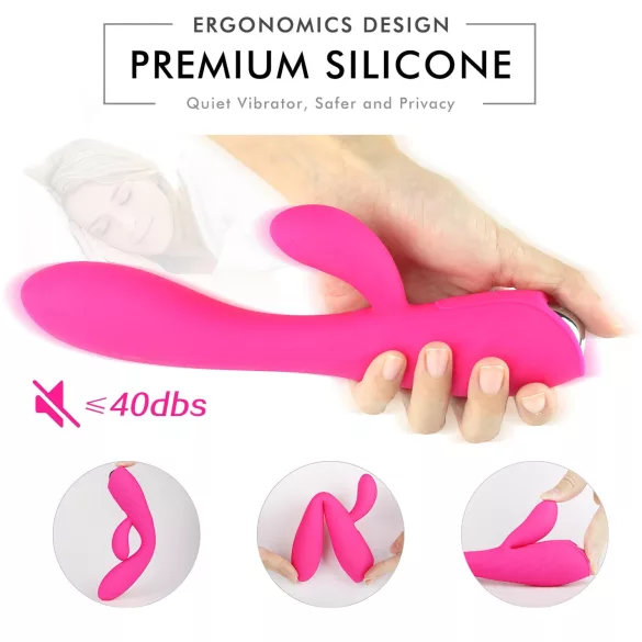 Sex HD Muses - ūdensizturīgs uzlādējams sildošais vibrators rozā