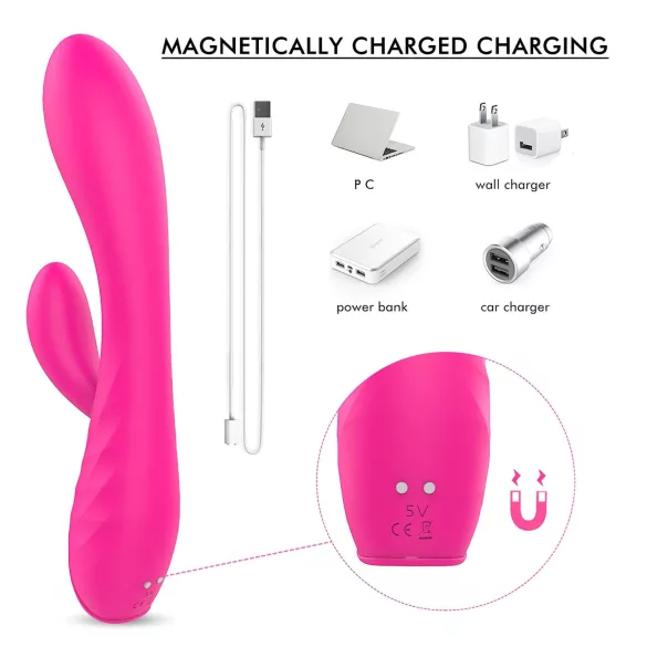 Sex HD Muses - ūdensizturīgs uzlādējams sildošais vibrators rozā