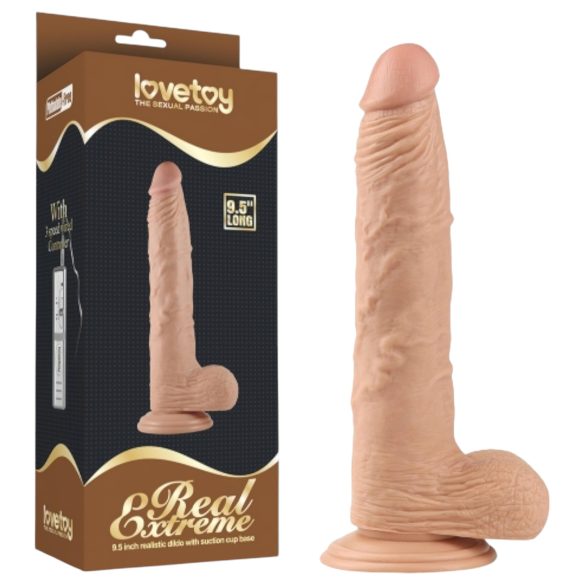 Lovetoy Real Extreme - dildo ar piesūcekni 24 cm