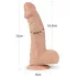 Lovetoy Real Extreme - dildo ar piesūcekni - 23 cm (naturāls)