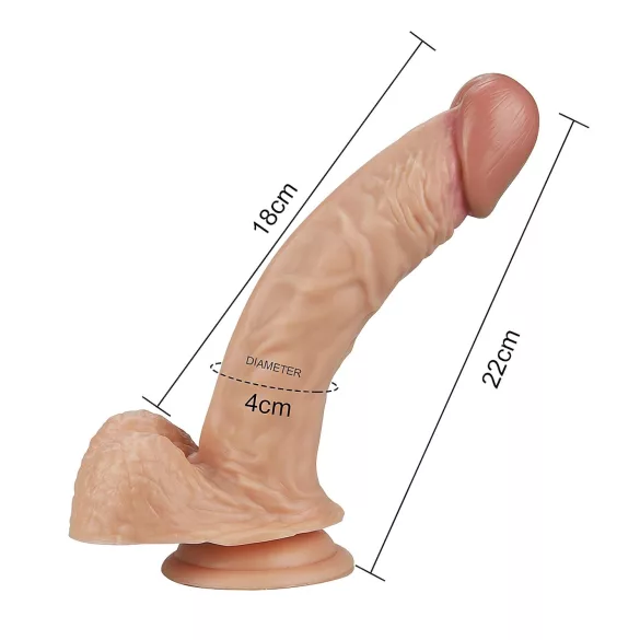 Lovetoy Real Extreme - G-punkta dildo 21 cm naturāls