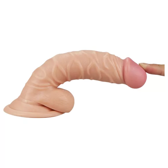 Real Extreme - piesūcekni, sēkliniekiem un G‑punkta stimulāciju aprīkots dildo - 19 cm (dabīgs)