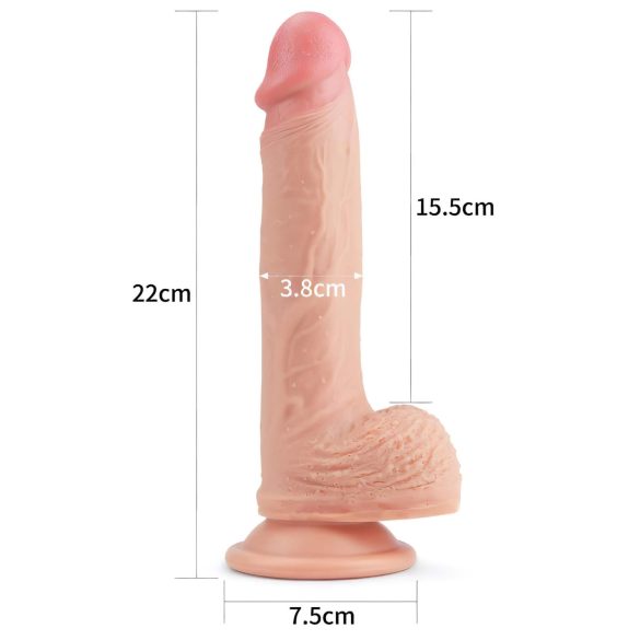 Lovetoy dildo ar piesūcekni, realistisks, 21 cm, miesas krāsas