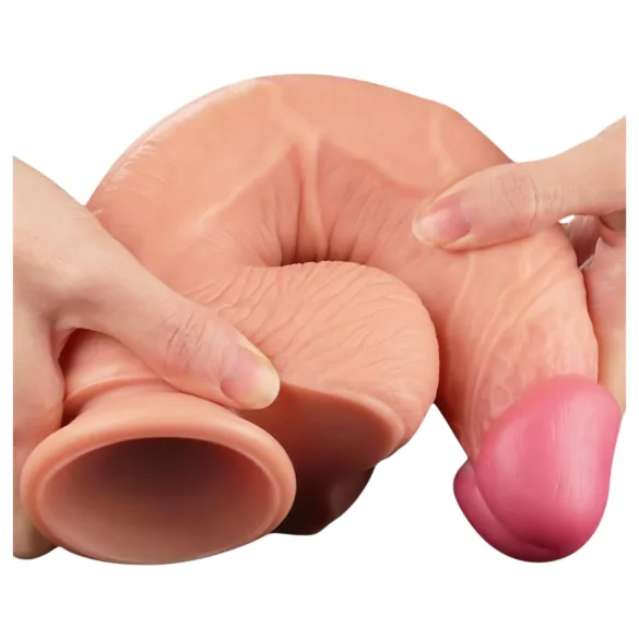 Lovetoy dildo ar reālistisku izskatu, divslāņu, 25 cm, miesas krāsas