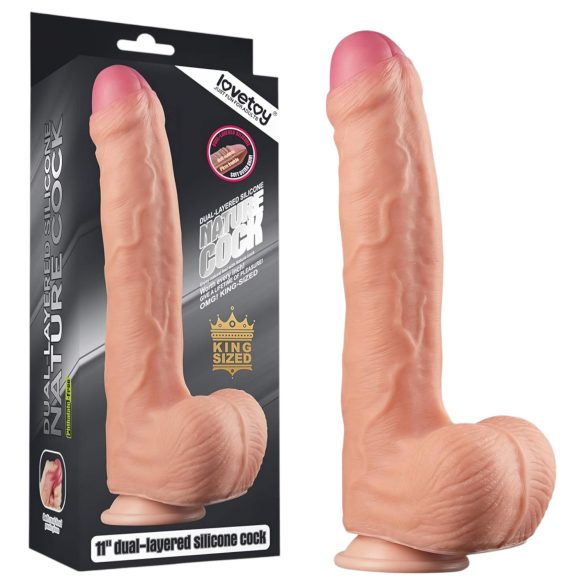 Lovetoy Nature Cock - dabīgs divslāņu dildo - 28cm (dabīgs)