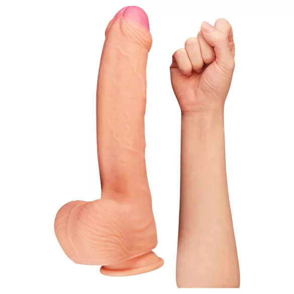 Lovetoy realistisks dildo ar dubulto slāni 28 cm miesas krāsā