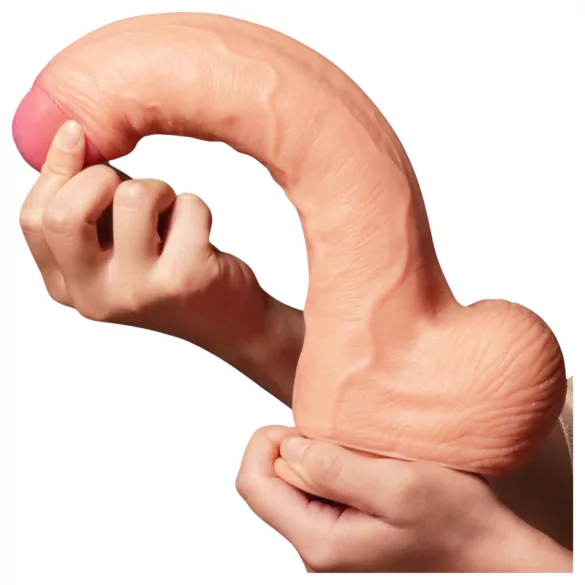 Lovetoy realistisks dildo ar dubulto slāni 28 cm miesas krāsā