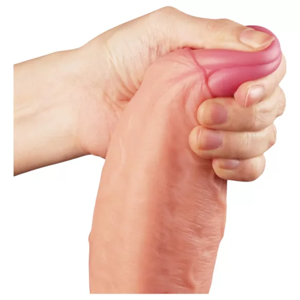 Lovetoy realistisks dildo ar dubulto slāni 28 cm miesas krāsā