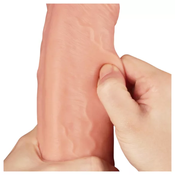 Lovetoy realistisks dildo ar dubulto slāni 28 cm miesas krāsā