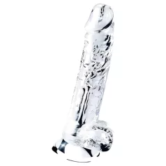   Lovetoy Flawless Clear - dildo ar piesūcekni - 19 cm (caurspīdīgs)