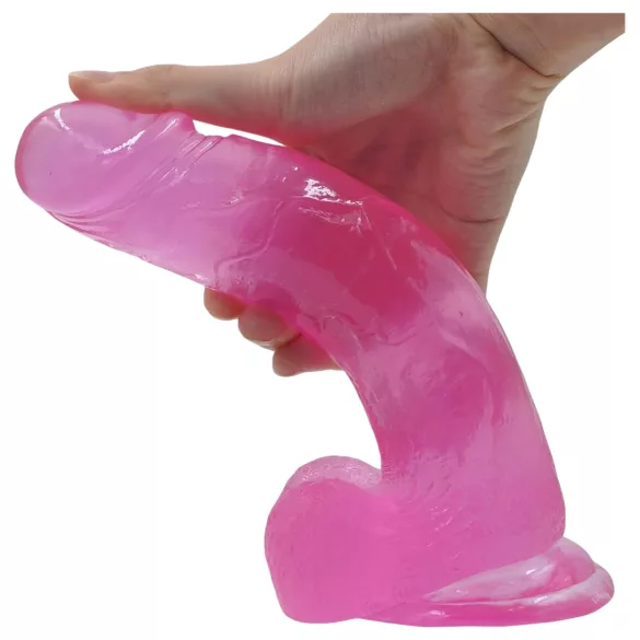 Lovetoy dildo ar piesūcekni jelly materiāls 20 cm rozā