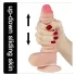 Lovetoy divslāņu dildo ar bīdāmu ādu 18cm naturāls