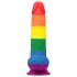 Lovetoy Prider - autentisks dildo ar sēkliniekiem - 20 cm (varavīksne)