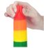 Lovetoy Prider - autentisks dildo ar sēkliniekiem - 20 cm (varavīksne)