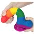Lovetoy Prider - autentisks dildo ar sēkliniekiem - 20 cm (varavīksne)