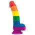 Lovetoy Prider - dzīvs silikona dildo - 19cm (varavīksne)