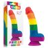 Lovetoy Prider - dzīvs silikona dildo - 19cm (varavīksne)