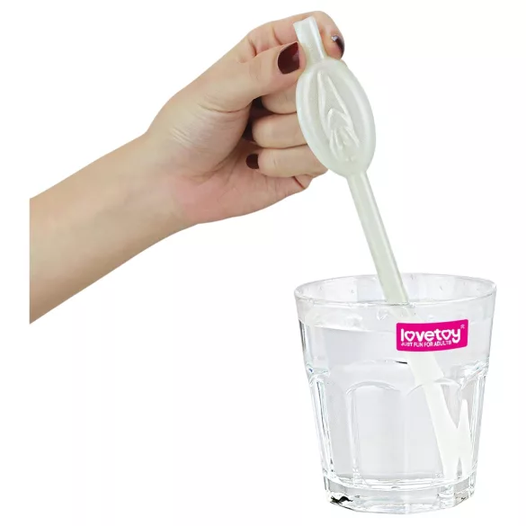 Lovetoy - dzeramā salmiņa ar maksts formu baltā krāsā