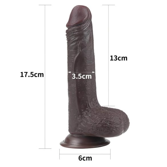 Lovetoy Sliding-Skin - divslāņu dildo - 18cm (brūns)