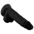 Mr. Rude - reālistisks dildo ar sēkliniekiem un piesūcēju 19cm melns