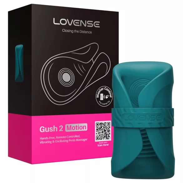 Lovense Gush 2 - lietotnes vadāms galviņas vibrators (tirkīza krāsā)