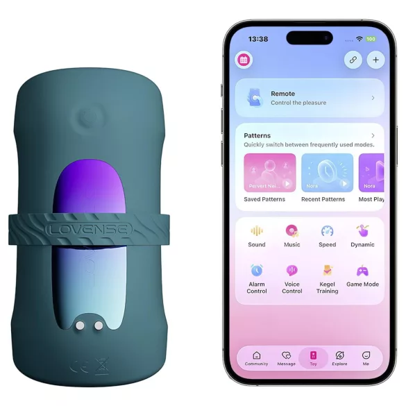 Lovense Gush 2 - lietotnes vadāms galviņas vibrators (tirkīza krāsā)