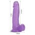 Tracy's Dog dildo ar sēkliniekiem un piesūcekni, violets, 20 cm