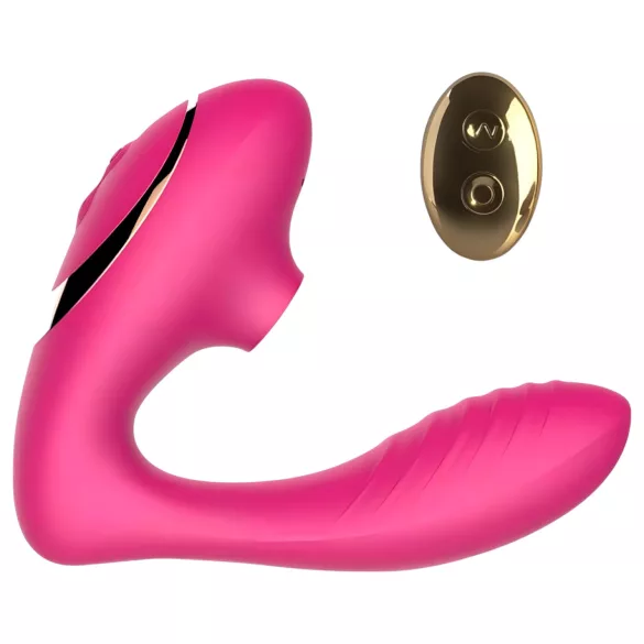 Tracy's Dog 2 - sieviešu 2in1 vibrators ar gaisa viļņu stimulāciju rozā