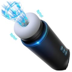   Leopards - augšup-lejup kustībā, sūcoši vibrējošs masturbators (melns)