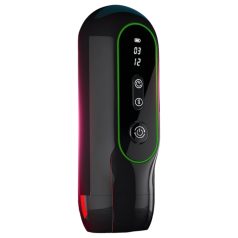 Leopard - vibrējošs kustīgais masturbators (melns)