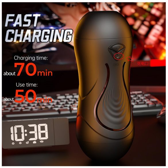 Leopard - mutvārdu un maksts vibrators vīriešiem, naturālais