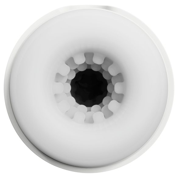 Leopard - masturbators ar sūkšanas un vibrācijas funkciju balts