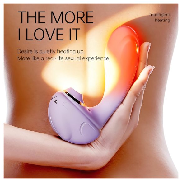 Leopard - vibrators ar sūkšanu un vibrāciju violetā krāsā