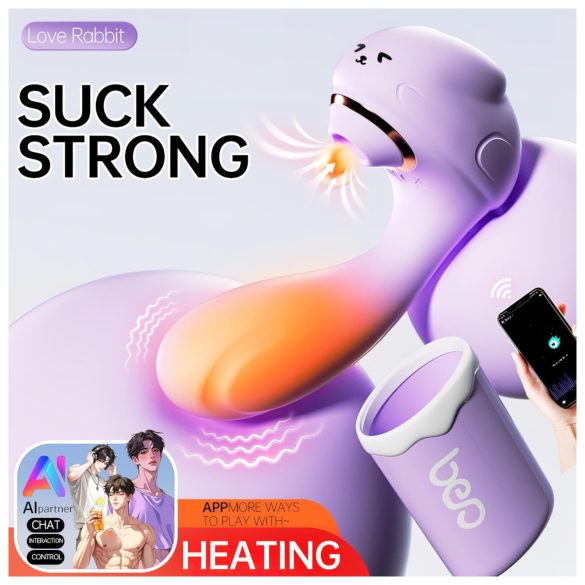 Leopard - vibrators ar sūkšanu un vibrāciju violetā krāsā