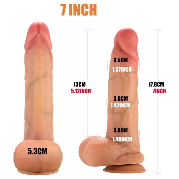 FeelSkin - ultra reālistisks dildo ar sēkliniekukuli - naturāls (18,5 cm)